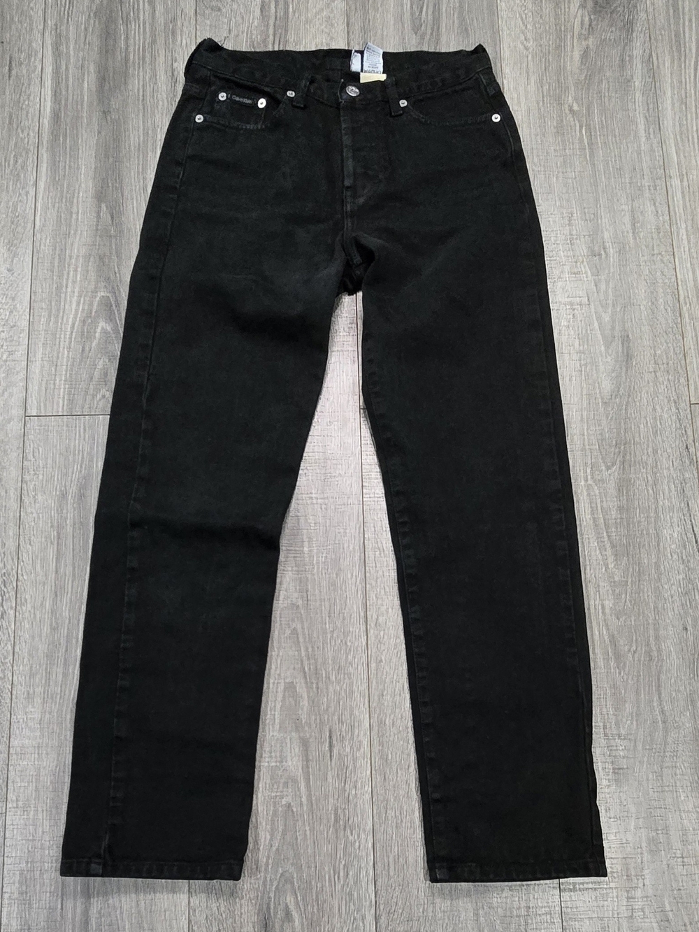 Calvin Klein Jeans Black High Rise Straight Jeans Womens W30 100% Cott#405